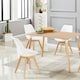 image 2 of 5PCs Dining Set - an Oak Halo Dining Table & Set of 4 Lorenzo Tulip Chairs with Padded Seat | White
