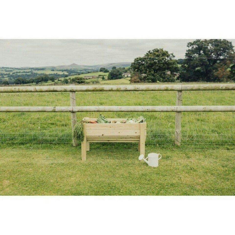 image 1 of Multi Pack of 3 - Raised Veg Trug Garden Planter - Scandinavian Redwood - L52 x W100 x H60 cm - Minimal Assembly Required Brown