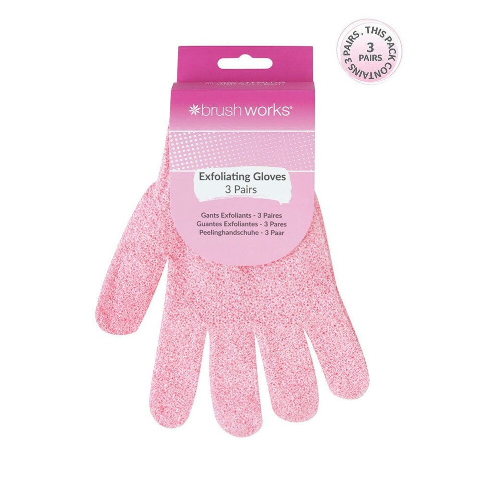 image 1 of Brushworks Exfoliating Gloves - 3 Pack