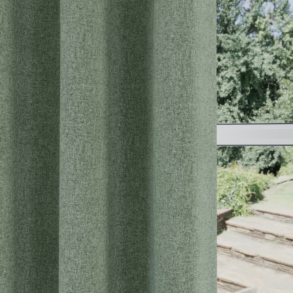 image 1 of Austin Green Blackout Curtains 46 x 54 inch (117 x 137 cm) 100% Blackout Eyelet Thermal Noise Reducing Curtains for Bedroom and Living Room