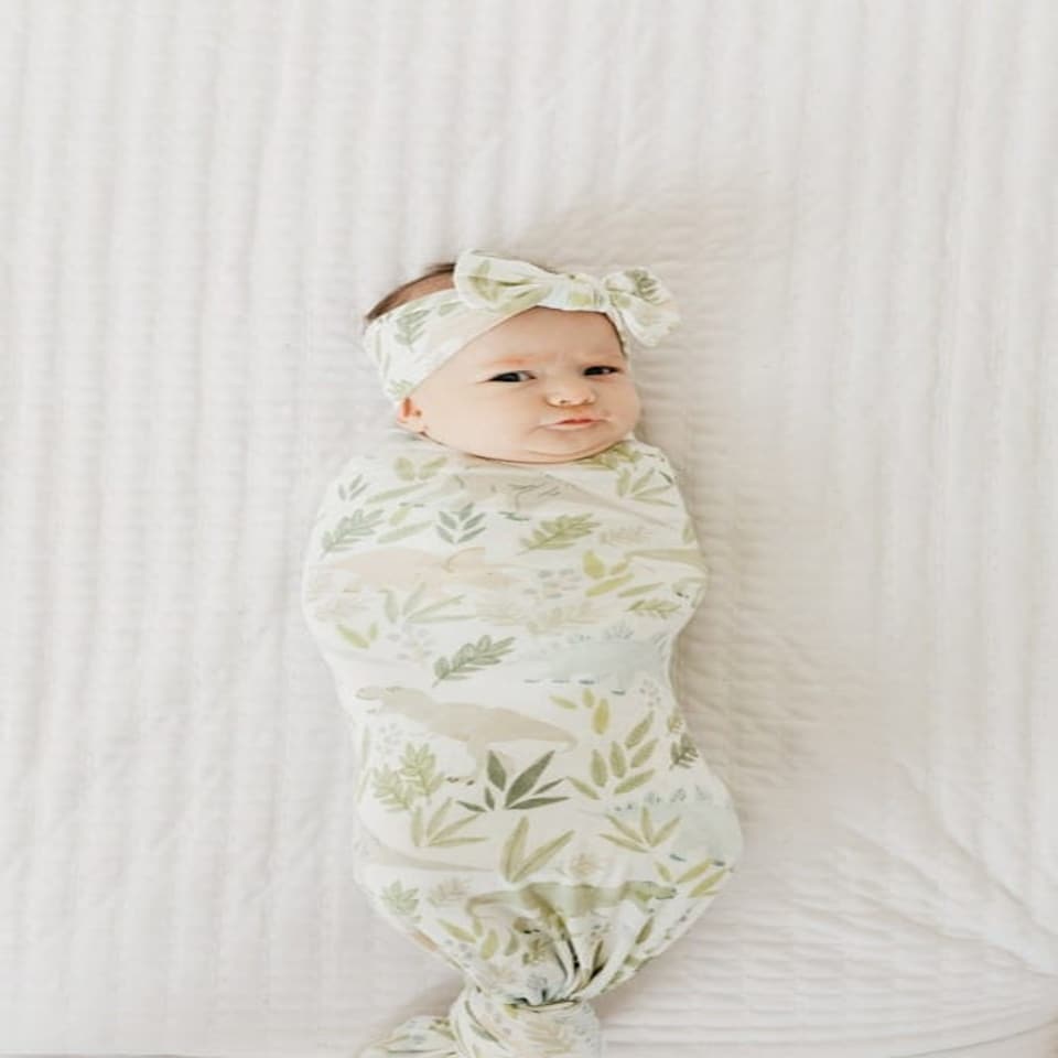 image 1 of Copper Pearl Knitted Swaddle Blanket Rex