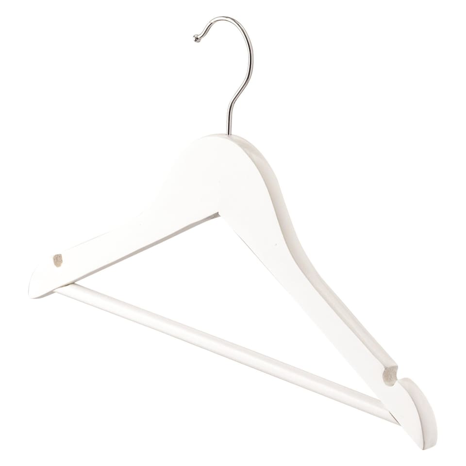 image 1 of Harbour Housewares Wooden Children's Hangers - White - Pack of 10