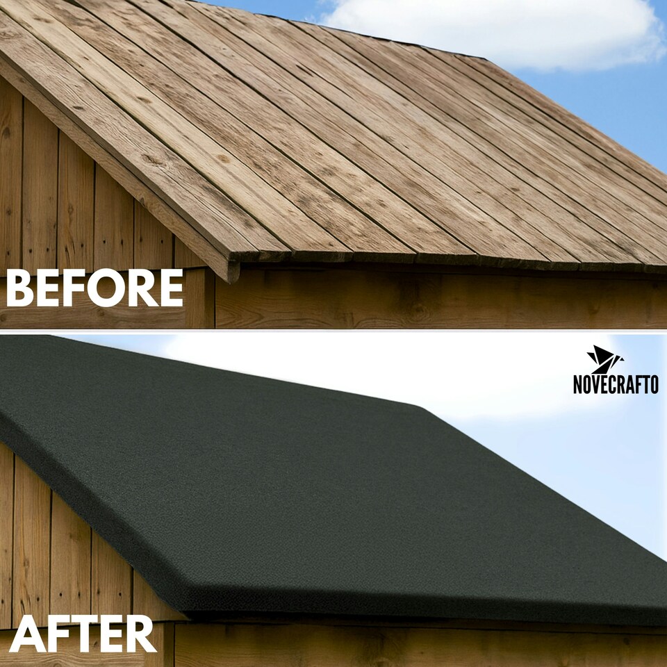 image 1 of NOVECRAFTO Standard Grade Shed Roof Felt – Heavy-Duty Mineral Roofing Felt for Sheds, Summerhouses & Kennels – Durable, Weatherproof Covering Black | 5m x 1m