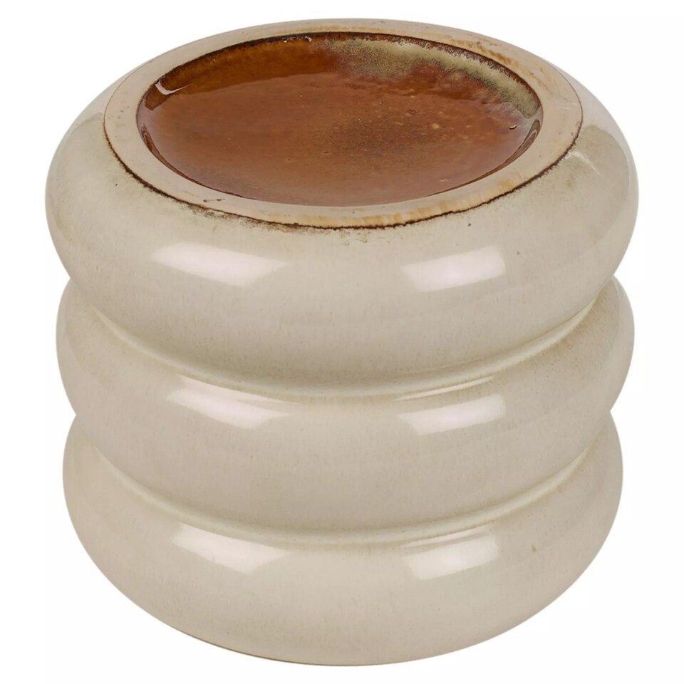 image 1 of Glossy Ceramic Tube Design Cactus Herb Flower Pot Planter Holder Home Display | Cream | Cream Gloss