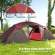 image 3 of Outsunny 4-6 Man Family Camping Tent w/ 2 Bedrooms, a Living Room | Grey | Grey