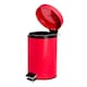 image 4 of Harbour Housewares Bathroom Pedal Bin - 3L - Red - Round Stainless Steel Slim Rubbish Dustbin Lid and Inner Liner Bucket