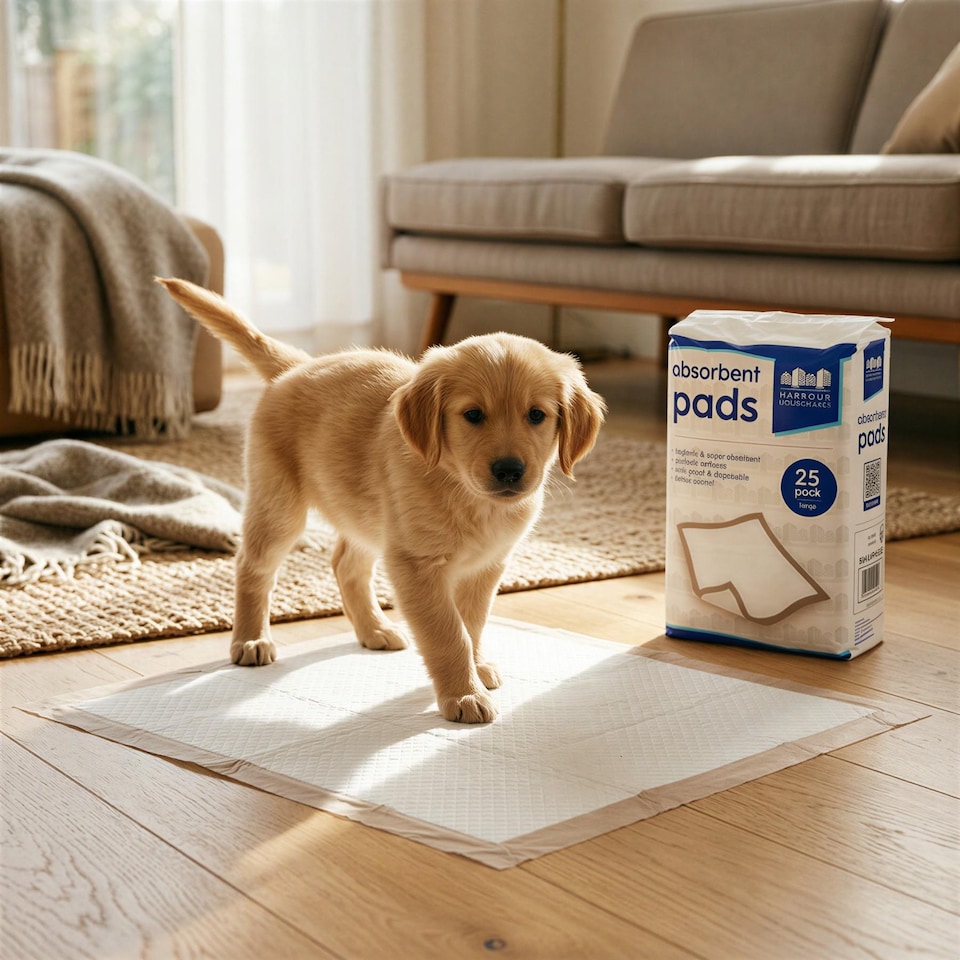 image 1 of Harbour Housewares 100x Disposable Puppy Training Pads - 60 x 60cm - Absorbent Puppy Training Pads Leak-Proof Pee Pads