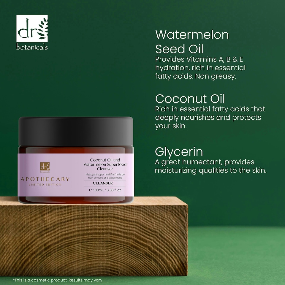 image 1 of Dr Botanicals Coconut Oil & Watermelon Superfood Cleanser 100ml