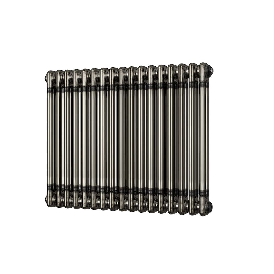 image 1 of Alpha Double Column Heated Bathroom Radiator - Raw Metal - (H) 600mm x (W) 768mm