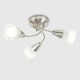 image 2 of ValueLights Modern 3 Way Brushed Chrome Ceiling Light Fitting With Frosted Glass Shades | Chrome