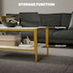 image 4 of HOMCOM Two-Tier Coffee Table with Marble Effect Shelf and Metal Frame White