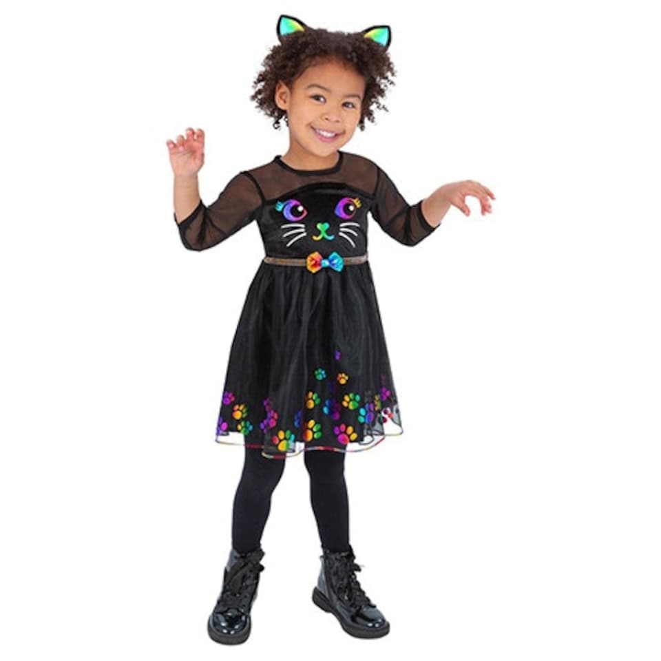 image 1 of Rainbow Cat Girls Fancy Dress Costume Toddler Age 1-2