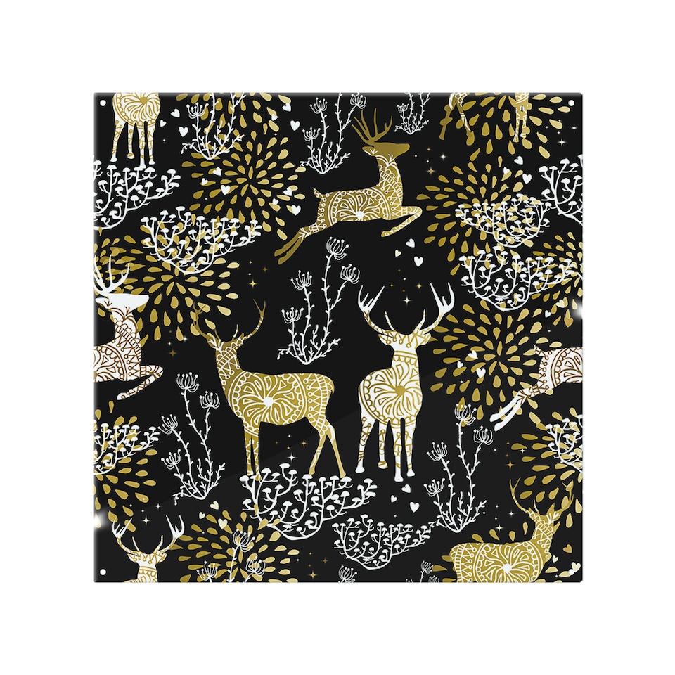 image 1 of Golden Christmas Dining Splash Back | White