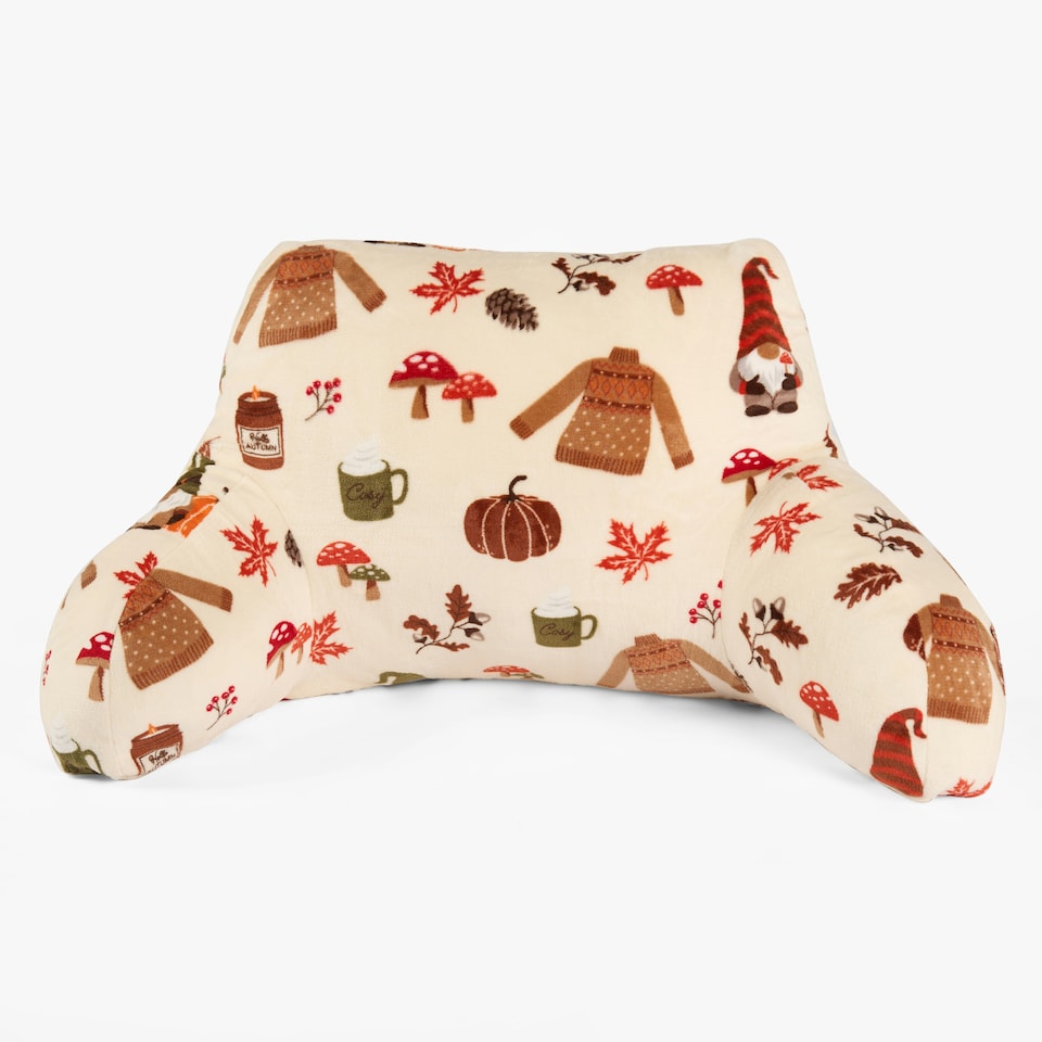 image 1 of OHS Autumnal Pumpkin Gonk Novelty Support Bed Reading Pillow Cuddle Cushion Cream | Natural | 65 x 40cm