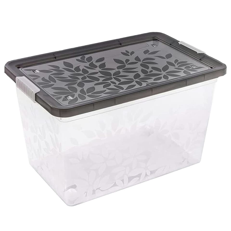 image 1 of 55L Set Of 9 Elegant Jasmine Leaves Home Living Room Bedroom Storage Boxes With Clip Locked Lids N/A
