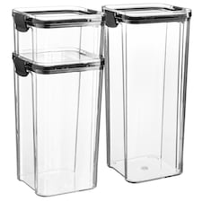 Argon Tableware 3 Piece Food Storage Containers Set - 3 Sizes - Black