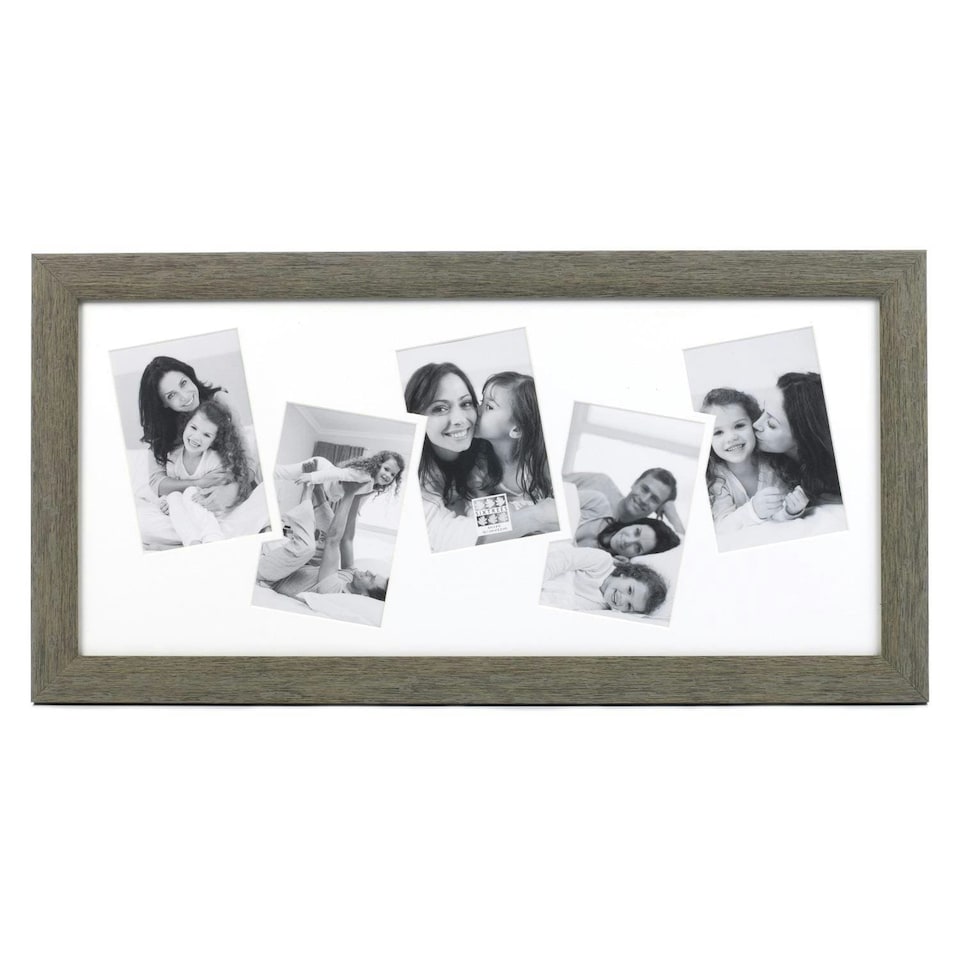 Sixtrees Wooden Collage 6 X 4" Opening Collage Picture Frame | Grey | One Size