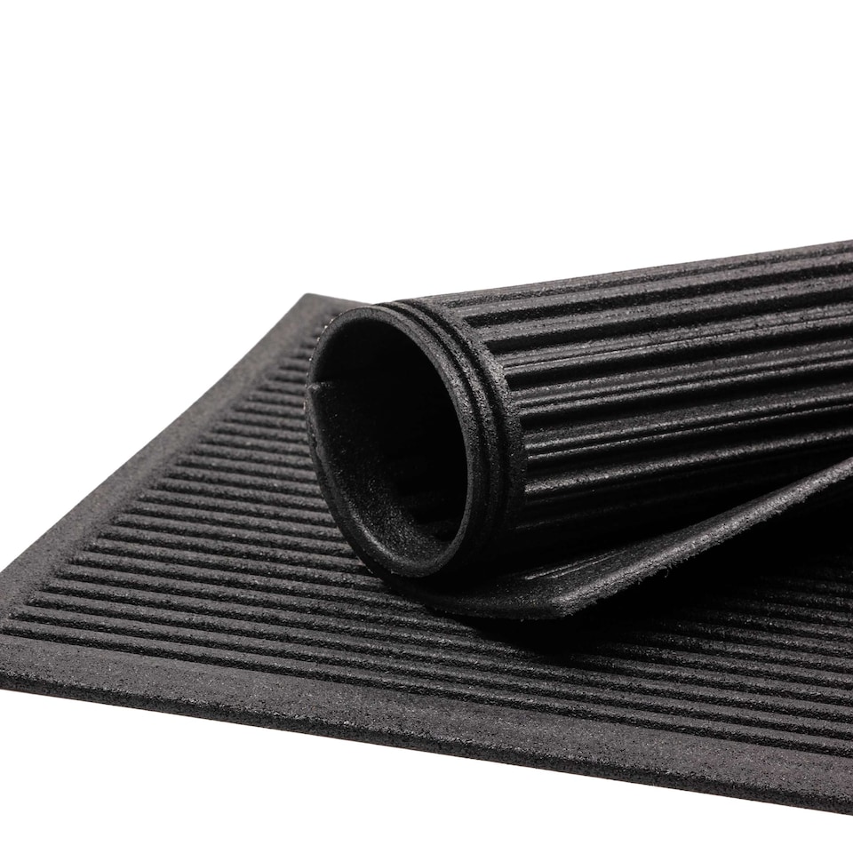 image 1 of Nicoman Ribbed Harmony Entrance Doormat 120x80cm | Black | 120x80cm