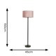 image 3 of ValueLights Charlie Black Floor Lamp Pink Velvet Shade | Black