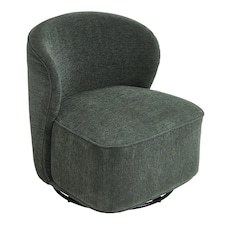 Living and Home Chic Upholstered Swivel Chair - Dark Green