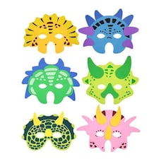 Assorted Dinosaur Foam Masks - Pack Of 6