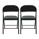 image 2 of TekBox 2x Folding Faux Leather Chairs