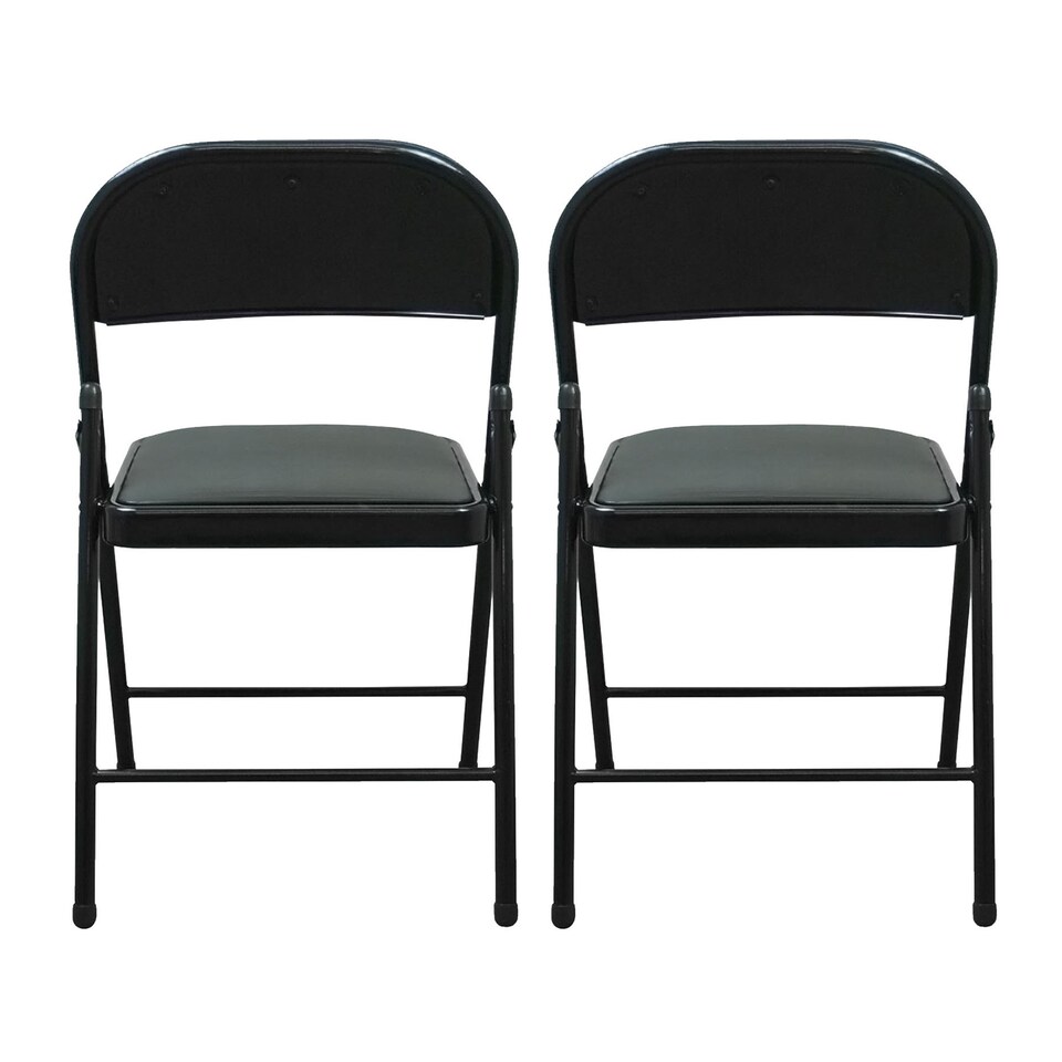 image 1 of TekBox 2x Folding Faux Leather Chairs