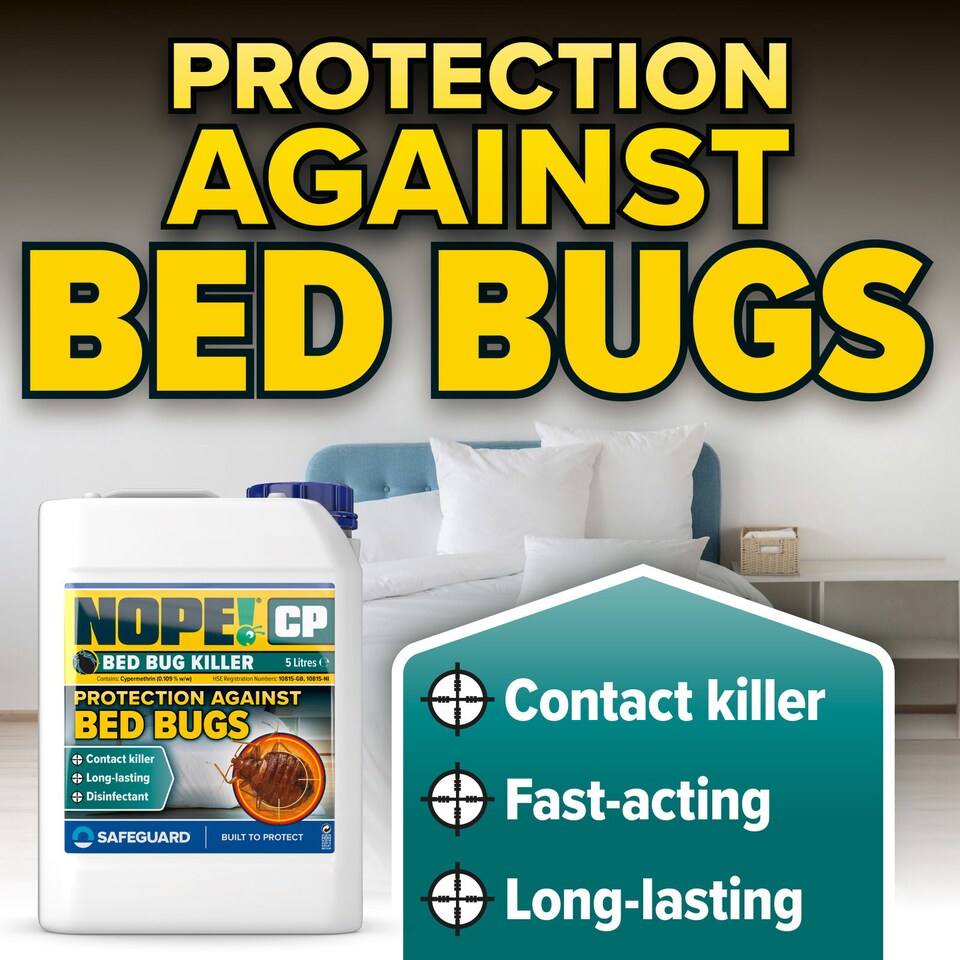 image 1 of NOPE CP Bed Bug Killer Spray Treatment (2x5L & Sprayer) Odourless & Non-Staining for Mattress, Bed Frames, Carpets, Furniture.