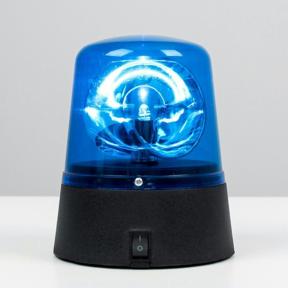 image 1 of ValueLights Eastwood Police Light Decoration Clear Blue Illuminated Decoration and Integrated LED 4.5W Blue Bulb
