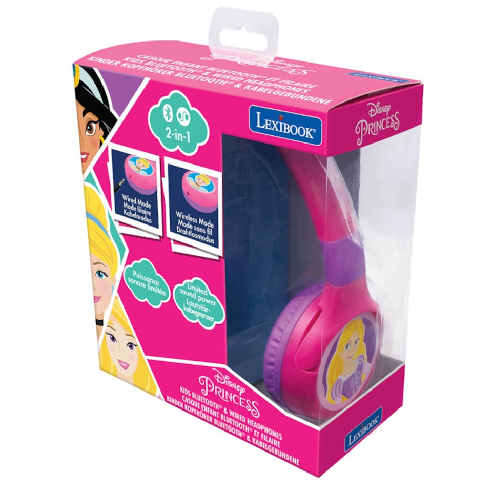 image 1 of Lexibook HPBT010DP Disney Princess Bluetooth & Wired Foldable Headphones