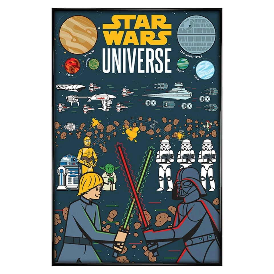 image 1 of Gloss Black Framed Star Wars (Universe Illustrated) Maxi Poster