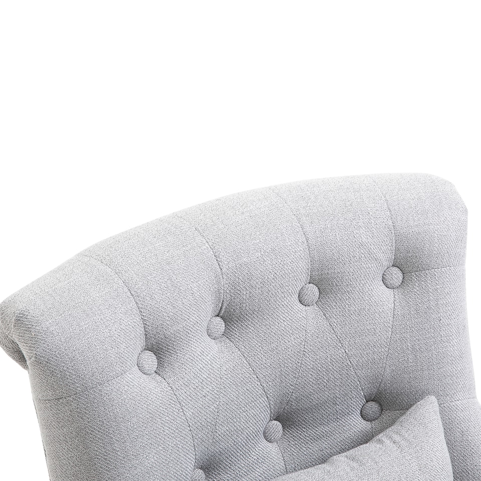 image 1 of HOMCOM Tub Chair, Armless Single Sofa, Modern Button Tufted Armchair, Upholstered Linen Fabric Longue Accent Chair for Living Room, Bedroom, Grey