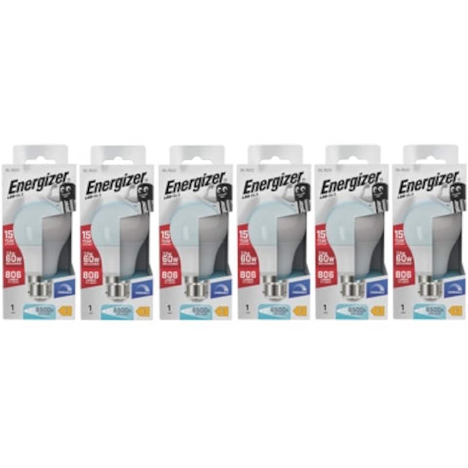 image 1 of Energizer LED GLS B22 806lm 7.3W 6500K (Daylight) Dimmable Light Bulb - Pack of 6