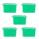 image 1 of Wham Crystal 5 x 28L Stackable Plastic Storage Boxes with Lids Green
