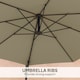 image 6 of Outsunny Sun Parasol with Vent, Wall Umbrella for Patio, Garden, Pool Brown | Khaki