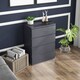 image 2 of HOMCOM High Gloss Chest of Drawers, Modern 4 Drawer Dresser with Soft Closing Mechanism for Bedroom, Grey