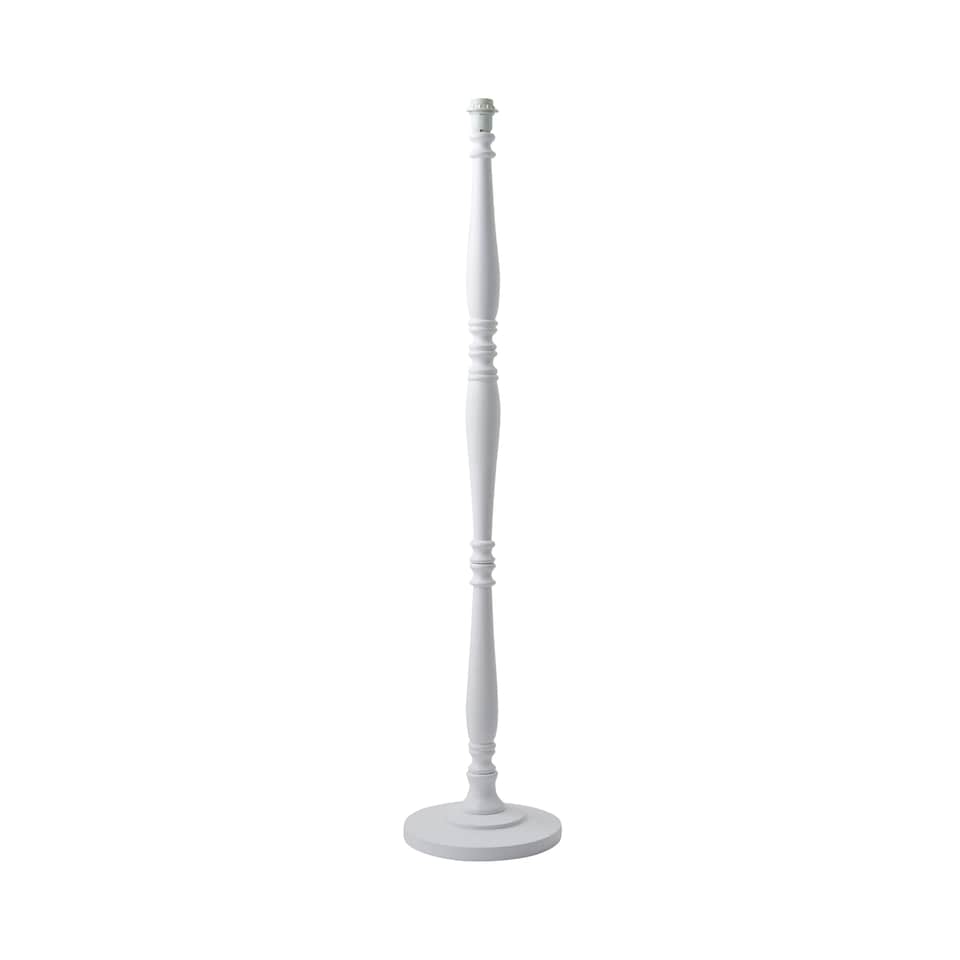 image 1 of ValueLights Victoria White Wood Traditional Stem Floor Lamp Base | White