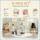 image 3 of AIYAPLAY Five-Piece Kids Table and Chairs Set w/ Storage for 3-8 Years, Grey 