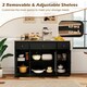 image 7 of COSTWAY Buffet Sideboard Kitchen Storage Cabinet 3 Drawers Black | Black