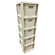 image 1 of Cream 5 Drawer Stylish Rattan Effect Storage Tower Commode Baskets For Home & Office Cream