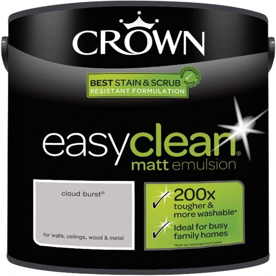 image 1 of Crown Easyclean Matt Emulsion 2.5L Cloud Burst