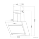 image 4 of SIA AGL91SS 90cm Angled Stainless Steel And Glass Chimney Cooker Hood Kitchen Extractor Fan With LED Lights