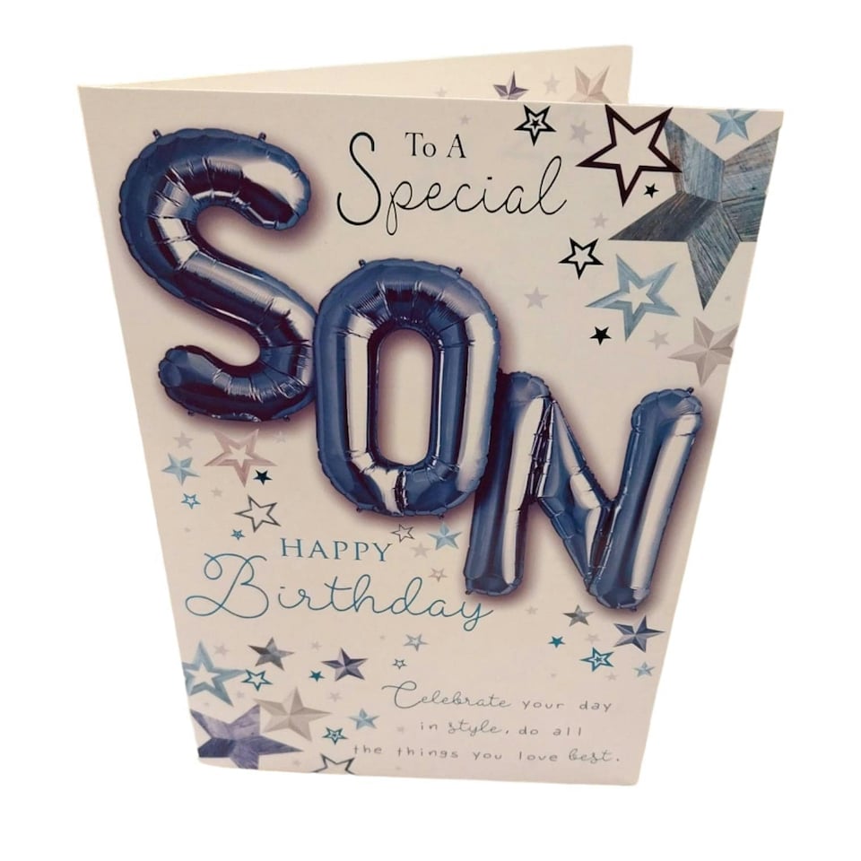 image 1 of To a Special Son Happy Birthday Balloon Boutique Greeting Card