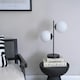 image 2 of ValueLights Jas Opal White Frosted Glass Globe Shades 2 Way Black Table Lamp and LED Bulbs | Black