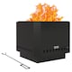 image 1 of Outsunny Smokeless Fire Pit, Square Metal Bonfire Stove, Black | Black | Black | 48 x 48 x 41 cm