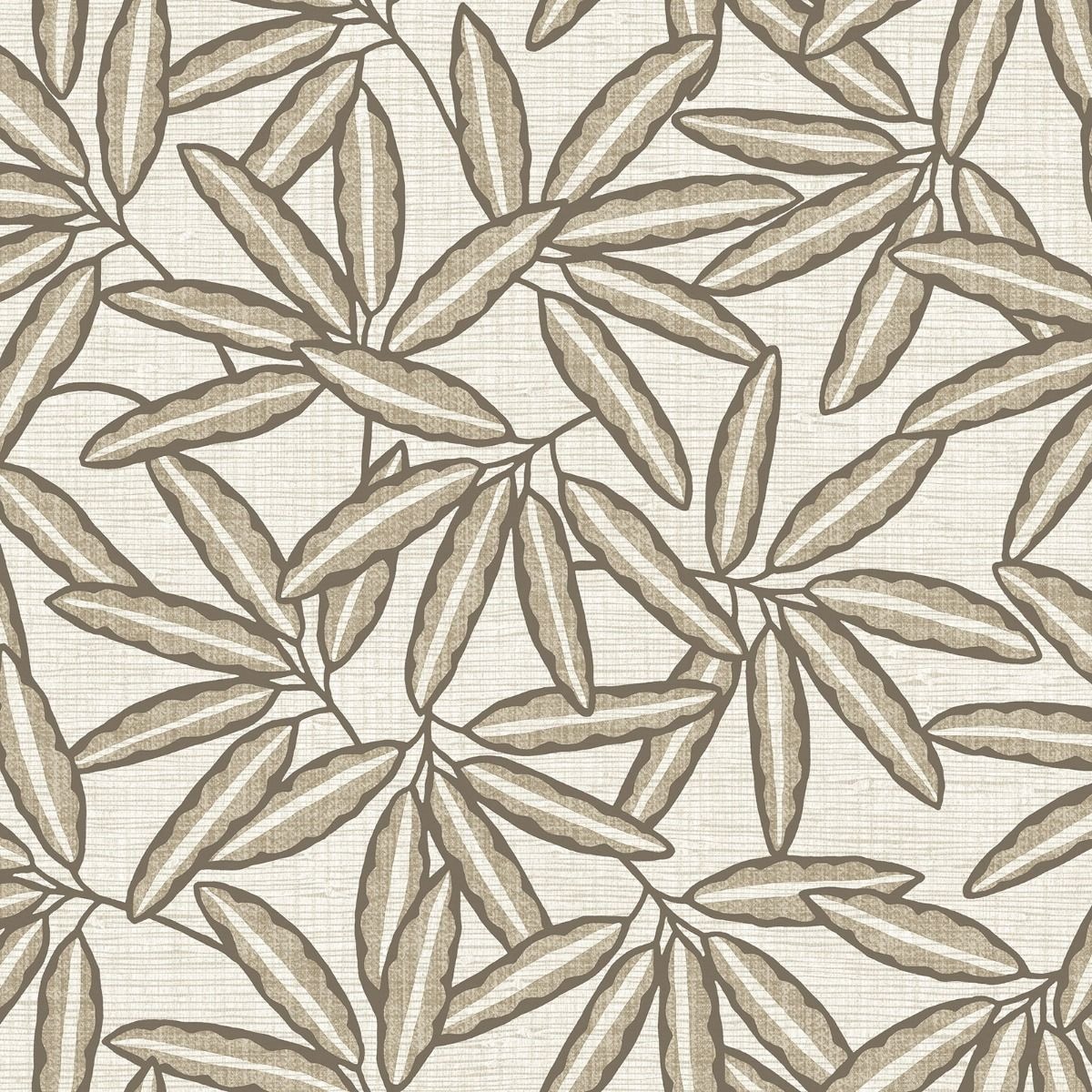 Belgravia Leaf Textured Vinyl Wallpaper Cream Cream 1
