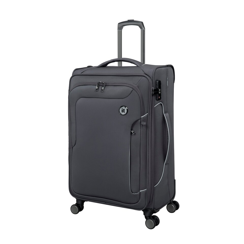 image 1 of IT Luggage Teleported Warm Charcoal Expandable Medium Suitcase with TSA Lock Grey | Medium