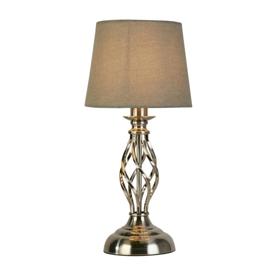 image 1 of Manor Chrome Table Lamp with Grey Shade Chrome