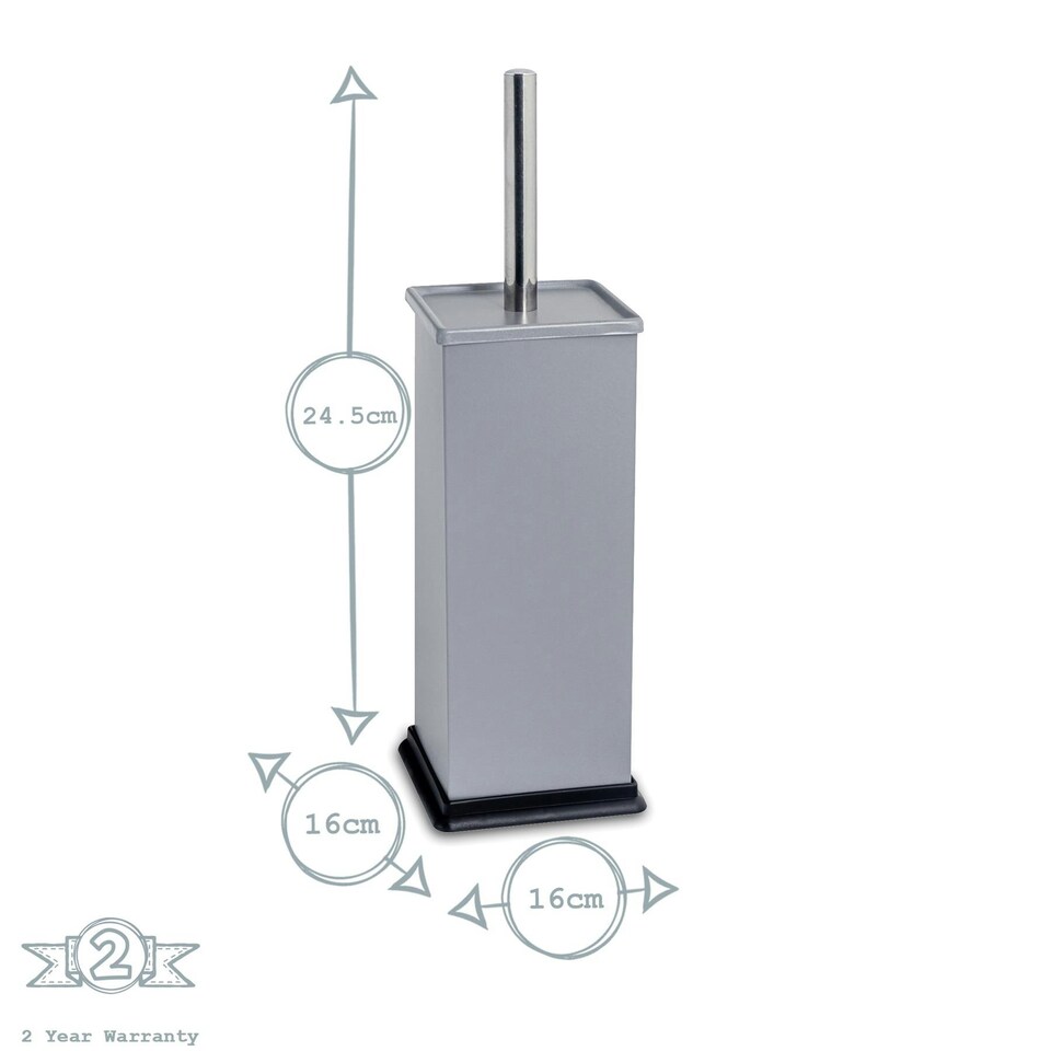 image 1 of Harbour Housewares Square Toilet Brush - Matt Grey Grey
