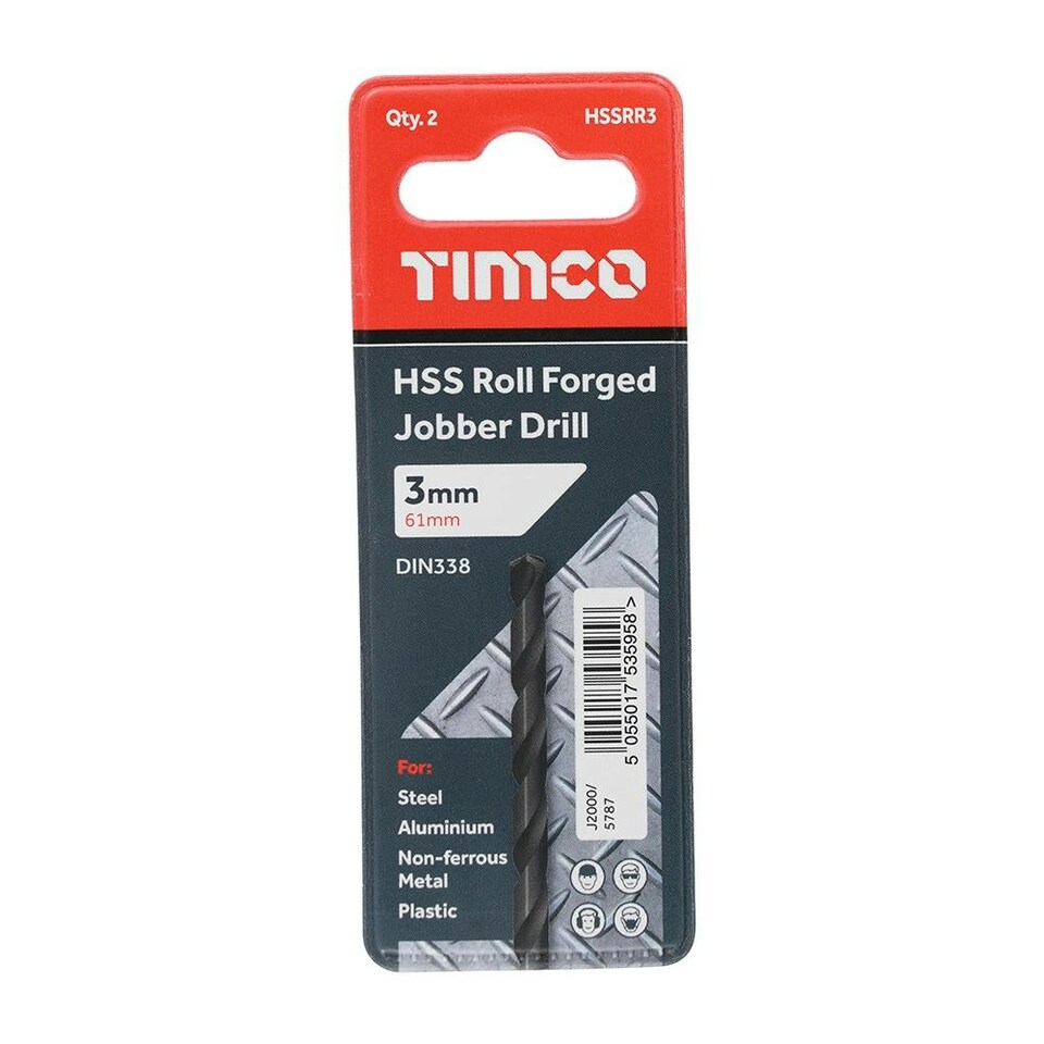 image 1 of Timco - Roll Forged Jobber Drills - HSS (Size 3.0mm - 10 Pieces)